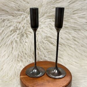Pair Banana Republic Metal Candlesticks/holders Minimalist Danish/MCM Inspired